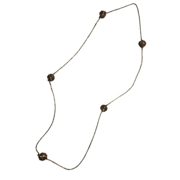 Gold and Amber Pave Ball Necklace - Picture 1 of 3